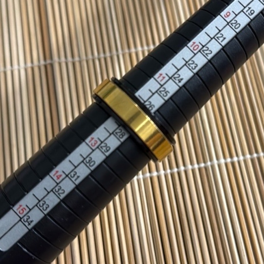 SPINNER RINGS BLACK BAND GOLD ROTATING STAINLESS STEEL MENS WOMENS UNISEX Y2K